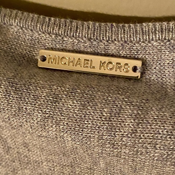 Michael Kors Gray Knit Cotton Nylon Blend Light Weight Sweater Womens size S. - Picture 2 of 8